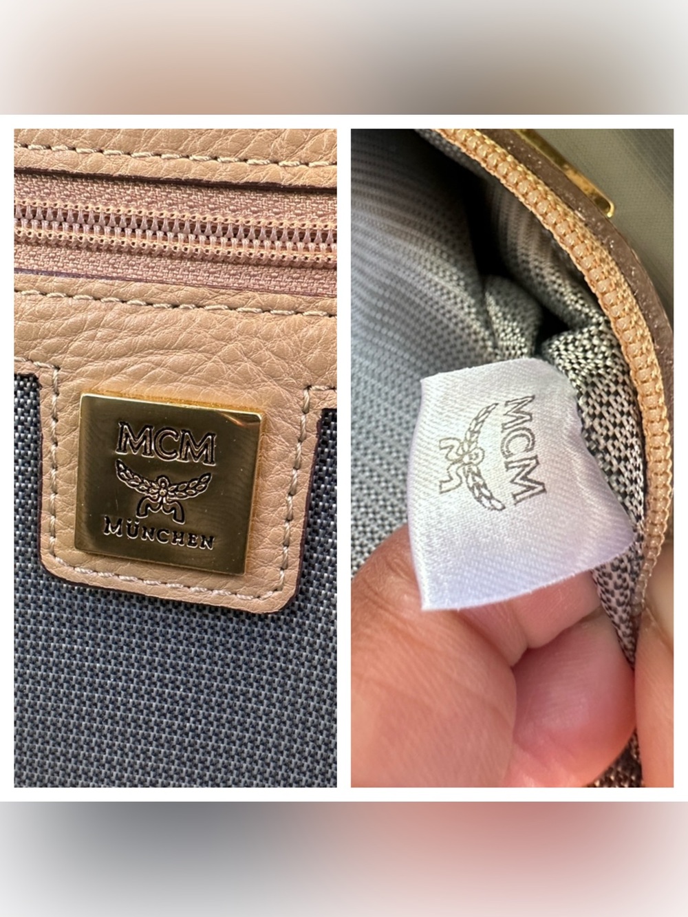 MCM Stark Small Visetos Side Stud Backpack Beige Gold Hardware - Picture 7 of 17